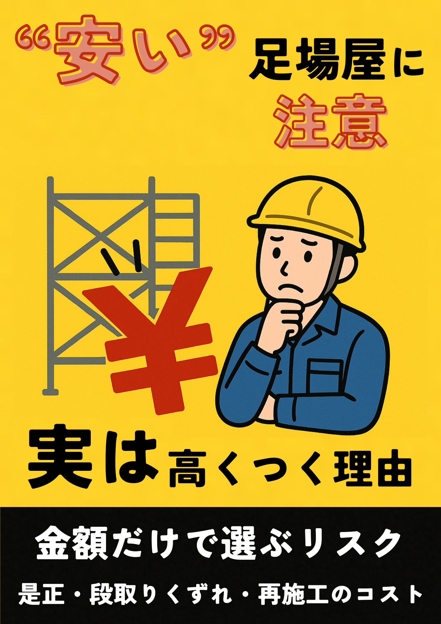 “安い”足場屋に注意！実は高くつく理由〜金額だけで選ぶと、、、〜